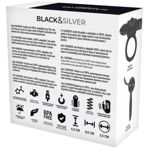 BLACK&SILVER - távirányítós vibráló heregyűrű