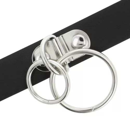 COQUETTE CHIC DESIRE – dupla gyűrűs vegán bőr choker
