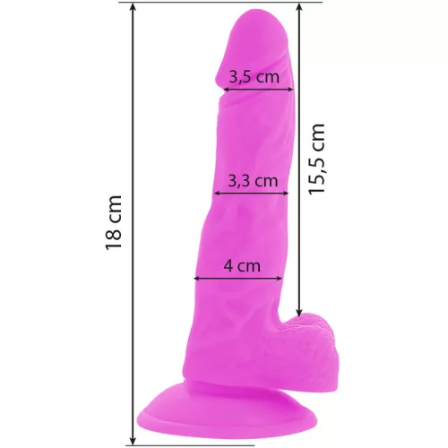 DIVERSIA – rugalmas, vibráló dildó lila 18 cm