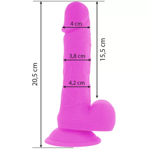 DIVERSIA - rugalmas vibráló dildó lila 20,5 cm