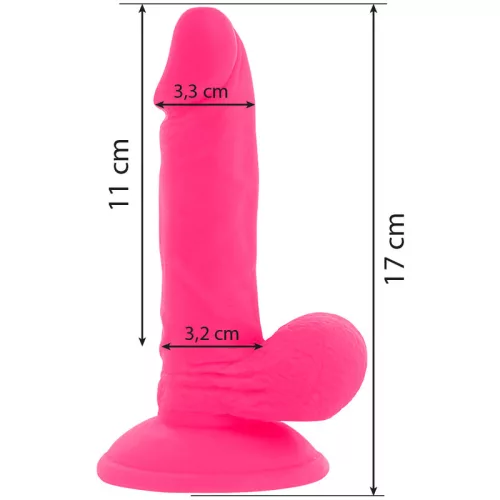 DIVERSIA - rugalmas vibráló dildo, 17 cm, rózsaszín