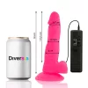 DIVERSIA – rugalmas vibráló dildó, 18 cm, rózsaszín