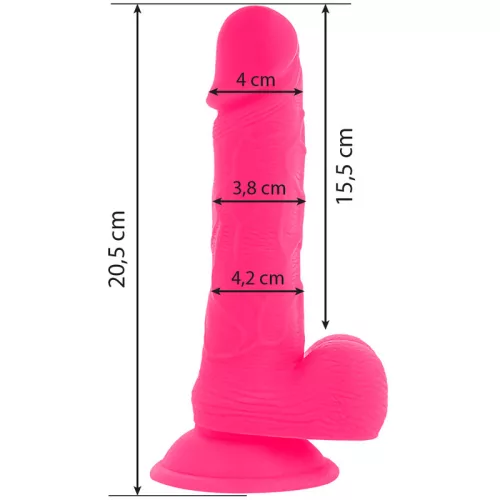 DIVERSIA - rugalmas, vibráló dildó, 20.5 cm, rózsaszín