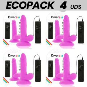 Diversia – rugalmas vibráló dildó lila, 17 cm hosszú