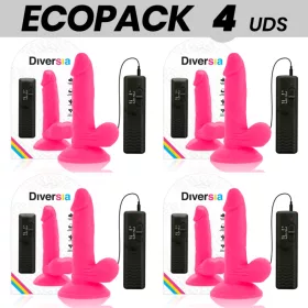 Diversia - rugalmas vibráló dildó rózsaszín, 17 cm