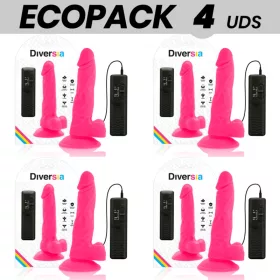 Diversia – rugalmas vibráló dildó, 18 cm, rózsaszín
