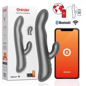   ONINDER Oslo - schwarzer vibrierender und drehender Masturbator mit kostenloser App
