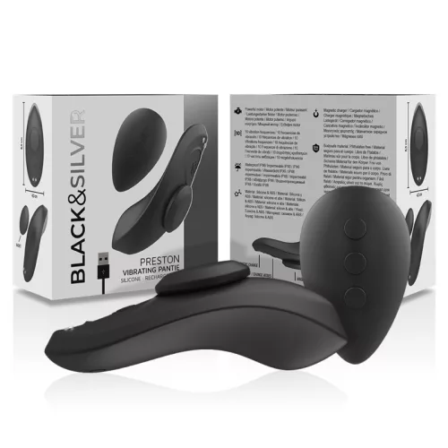 BLACK&SILVER – újratölthető szilikon vibrátor alsóba