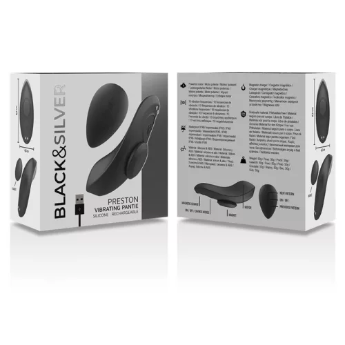 BLACK&SILVER – újratölthető szilikon vibrátor alsóba