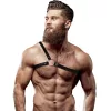 Fetish Submissive – férfi bőr válltartó hám Prémium minőségben