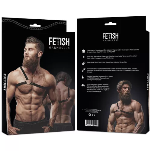 Fetish Submissive – férfi bőr válltartó hám Prémium minőségben