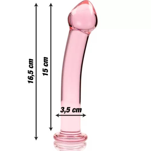 Ibiza Nebula 11 – prémium üveg dildó, 16 cm rózsaszín