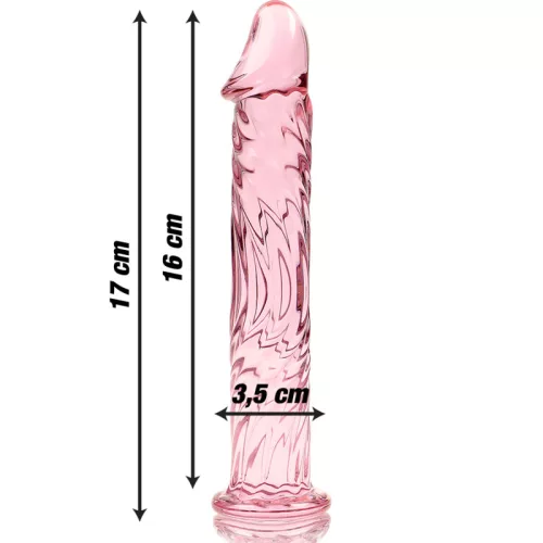 Ibiza Nebula 12 – prémium üveg dildó, rózsaszín, 17 cm