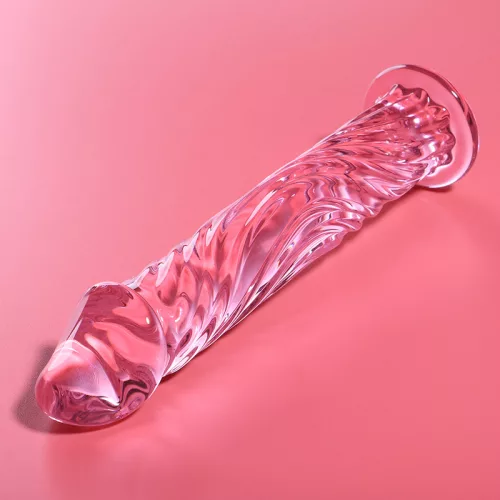 Ibiza Nebula 12 – prémium üveg dildó, rózsaszín, 17 cm