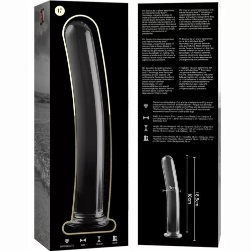 Ibiza Nebula Series - 18,5 cm üveg dildó eleganciával