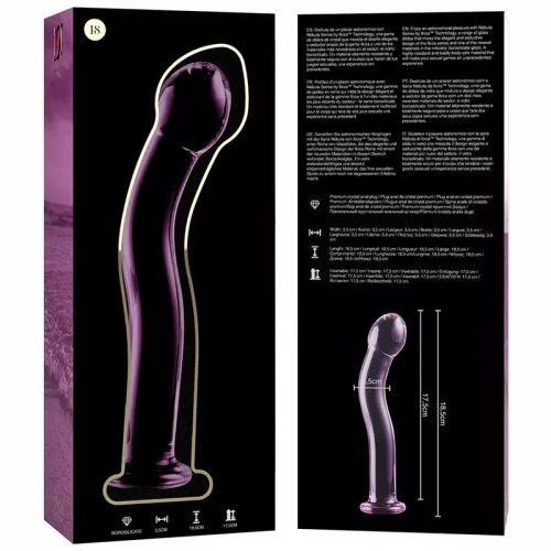 Ibiza Nebula 18 - prémium boroszilikát üveg dildó 18,5 cm