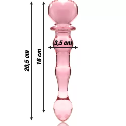 IBIZA Nebula – boroszilikát üveg dildo, 20,5 cm rózsaszín
