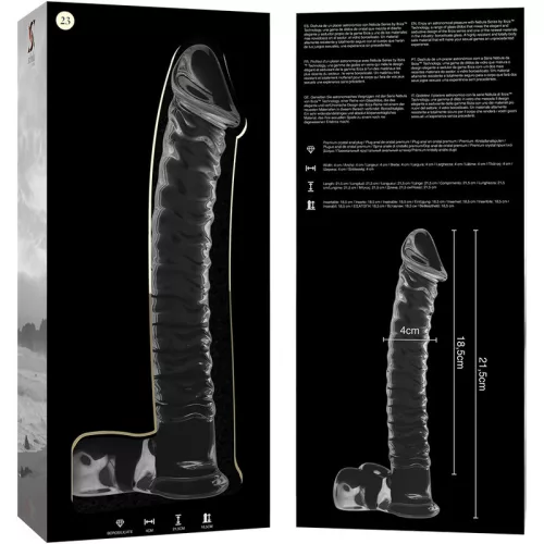 Ibiza Nebula 23 - prémium boroszilikát üveg dildó 21,5 cm
