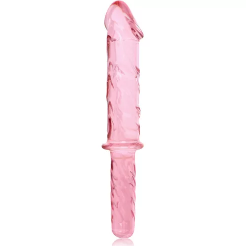 Ibiza Nebula 24 - üveg dildó, érzéki pink 28,5 cm