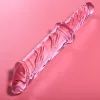 Ibiza Nebula 24 - üveg dildó, érzéki pink 28,5 cm