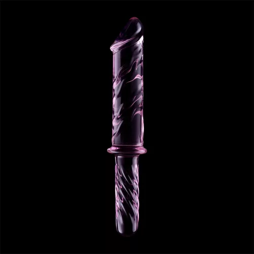 Ibiza Nebula 24 - üveg dildó, érzéki pink 28,5 cm
