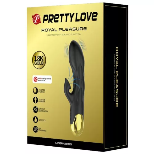 Pretty Love aranybetétes vibrátor - fekete