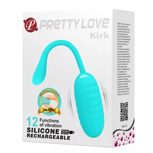 Pretty Love Kirk távirányítós vibrációs tojás - kék, 12 mód