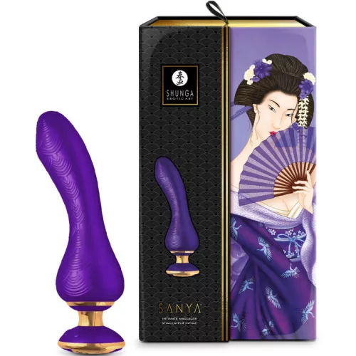 Shunga Sanya vibrátor rugalmas szárral - lila, 10 vibrációs mód