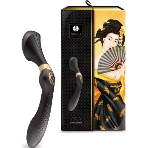 Shunga Zoa kettős stimulációjú vibrátor - fekete, 10 vibrációs mód