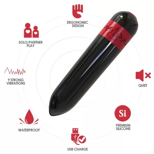 ARMONY Rocket – prémium fekete vibrátor golyó