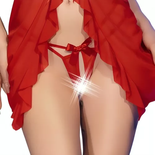 CHILIROSE - piros babydoll és fenéknyitott tanga S/M