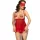 CHILIROSE - érzéki négy részes babydoll szett, piros