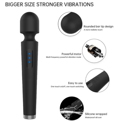 ARMONY - X POWER LARGE – nagy vibráló masszázs eszköz feketében