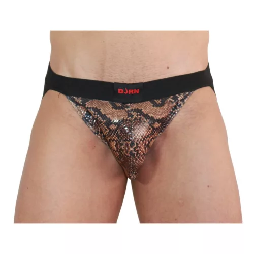 BURN - 002 JOCK SNAKE BLACK L – érzéki fekete jock fehérnemű