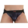 BURN - fényes kék-fekete jockstrap 006 размера M