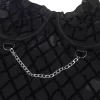 SUBBLIME – elegáns fekete testharisnya láncokkal L/XL