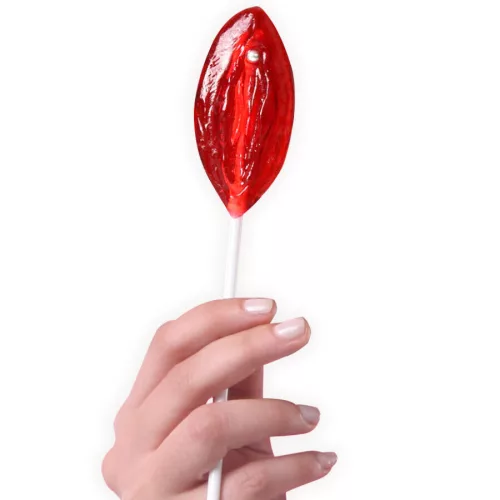 Secretplay – eper ízű vagina alakú nyalóka, 40 db