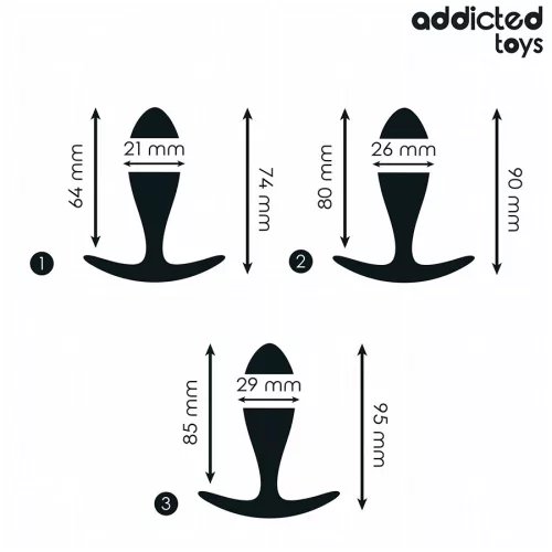 ADDICTED TOYS - 3 darabos prémium szilikon anális plug szett