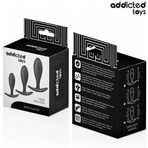 ADDICTED TOYS - 3 darabos prémium szilikon anális plug szett