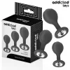 ADDICTED TOYS – 3 darabos, gyöngyös szilikon análplug szett