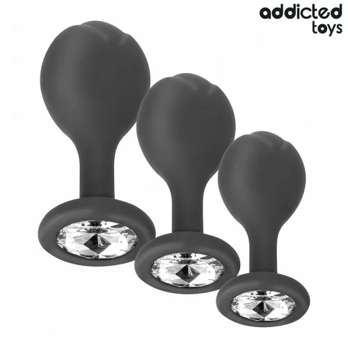 ADDICTED TOYS – 3 darabos, gyöngyös szilikon análplug szett