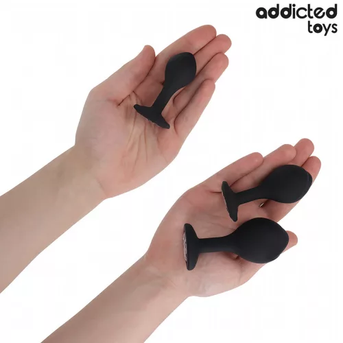 ADDICTED TOYS – 3 darabos, gyöngyös szilikon análplug szett