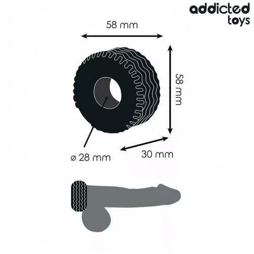 ADDICTED TOYS – extra vastag péniszgyűrű prémium élvezethez