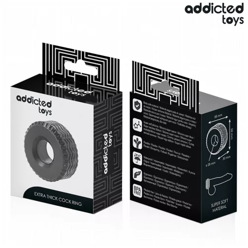 ADDICTED TOYS – extra vastag péniszgyűrű prémium élvezethez