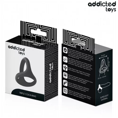 ADDICTED TOYS – vastag hármas péniszgyűrű
