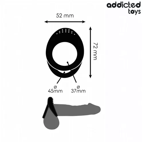 ADDICTED TOYS - prémium, dupla textúrájú péniszgyűrű