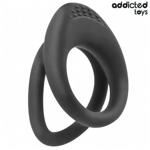 ADDICTED TOYS - prémium, dupla textúrájú péniszgyűrű