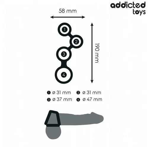 ADDICTED TOYS - péniszgyűrű herekârtyával