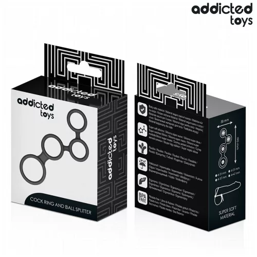 ADDICTED TOYS - péniszgyűrű herekârtyával