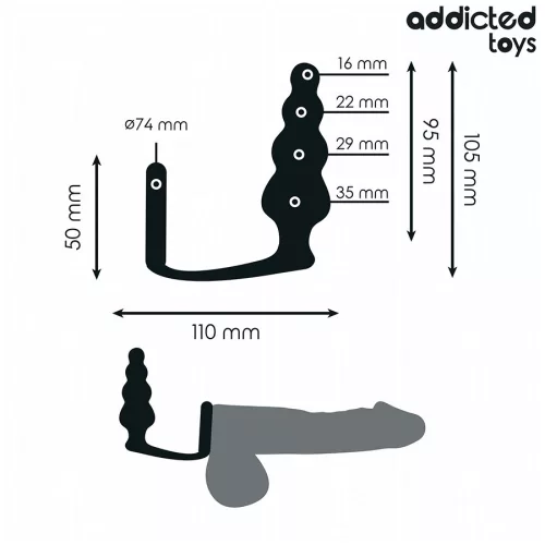 ADDICTED TOYS – szilikon anális plug gyűrűvel, Modell 5